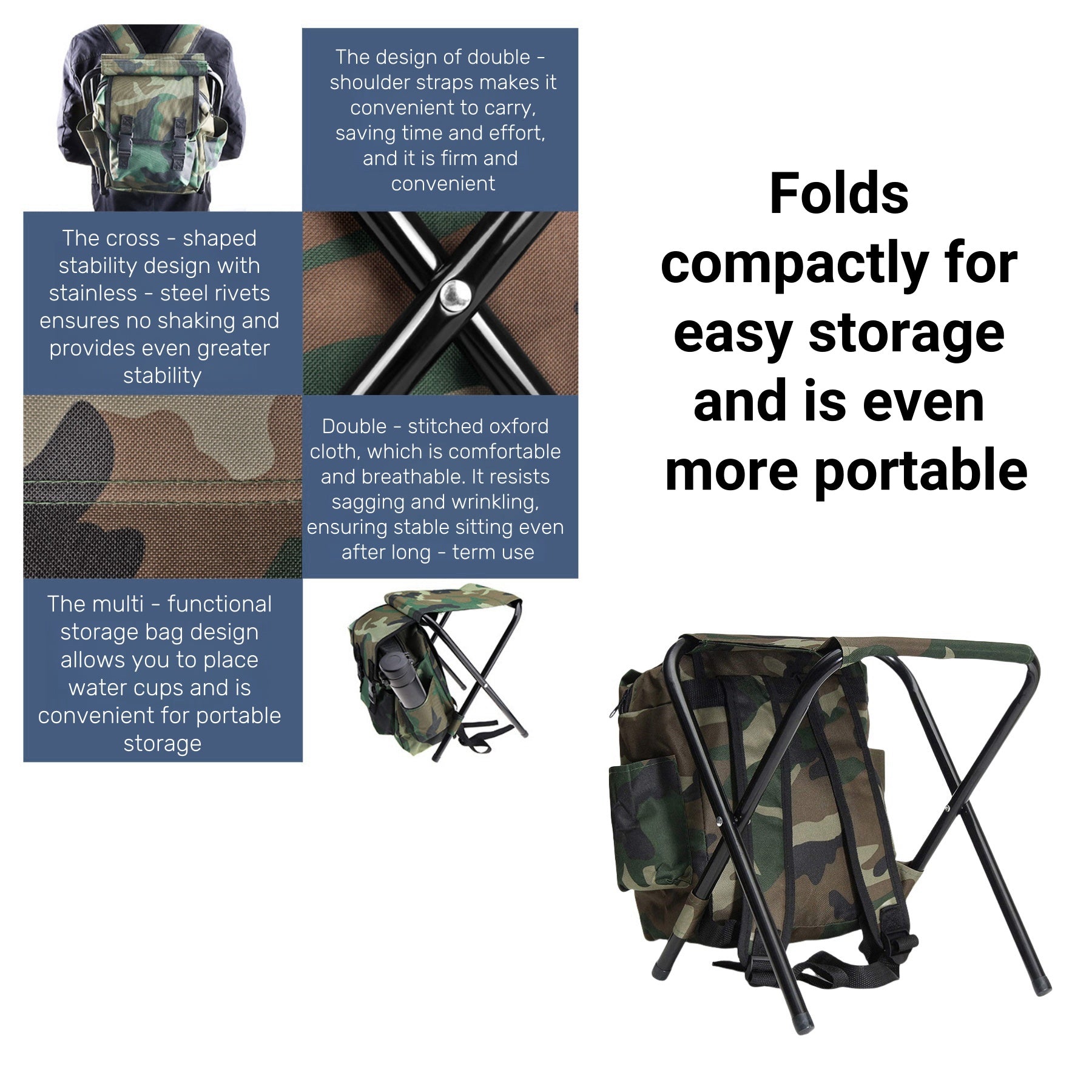 Portable Mountaineering Backpack Chair