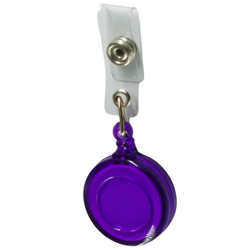 Retractable Round Clear Badge Reel With Belt Clip