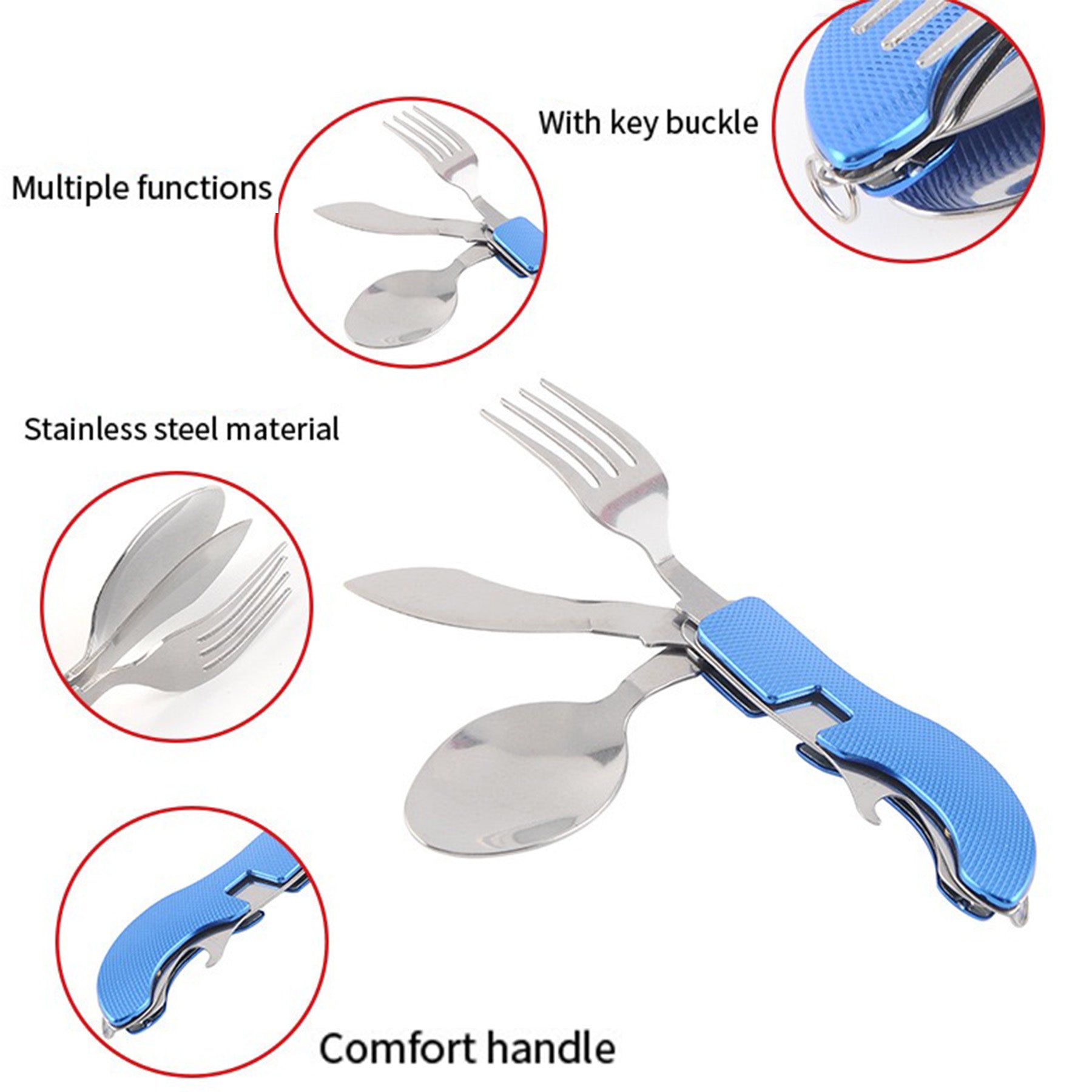 Camping Folding Detachable Knife And Fork And Spoon Set