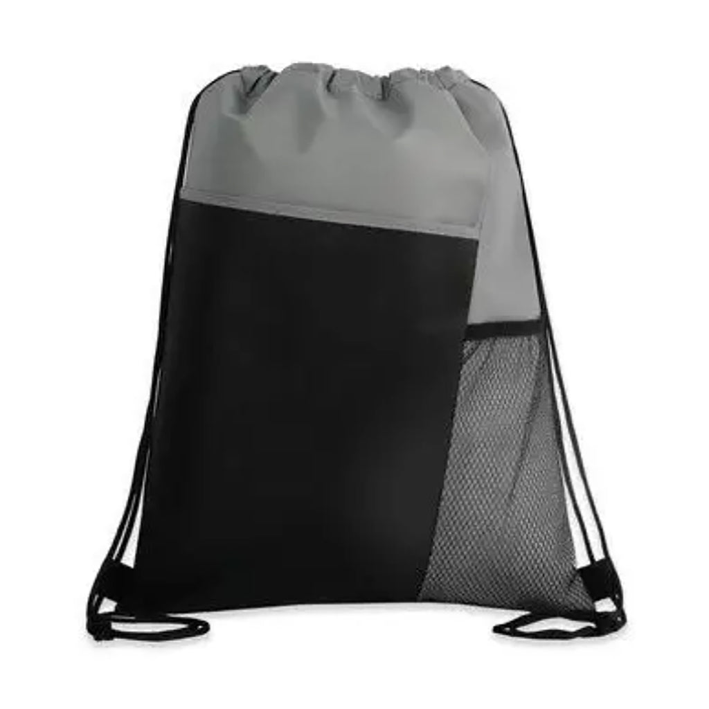 Advertising Tri-Colored Mesh Pocket Drawstring Backpack