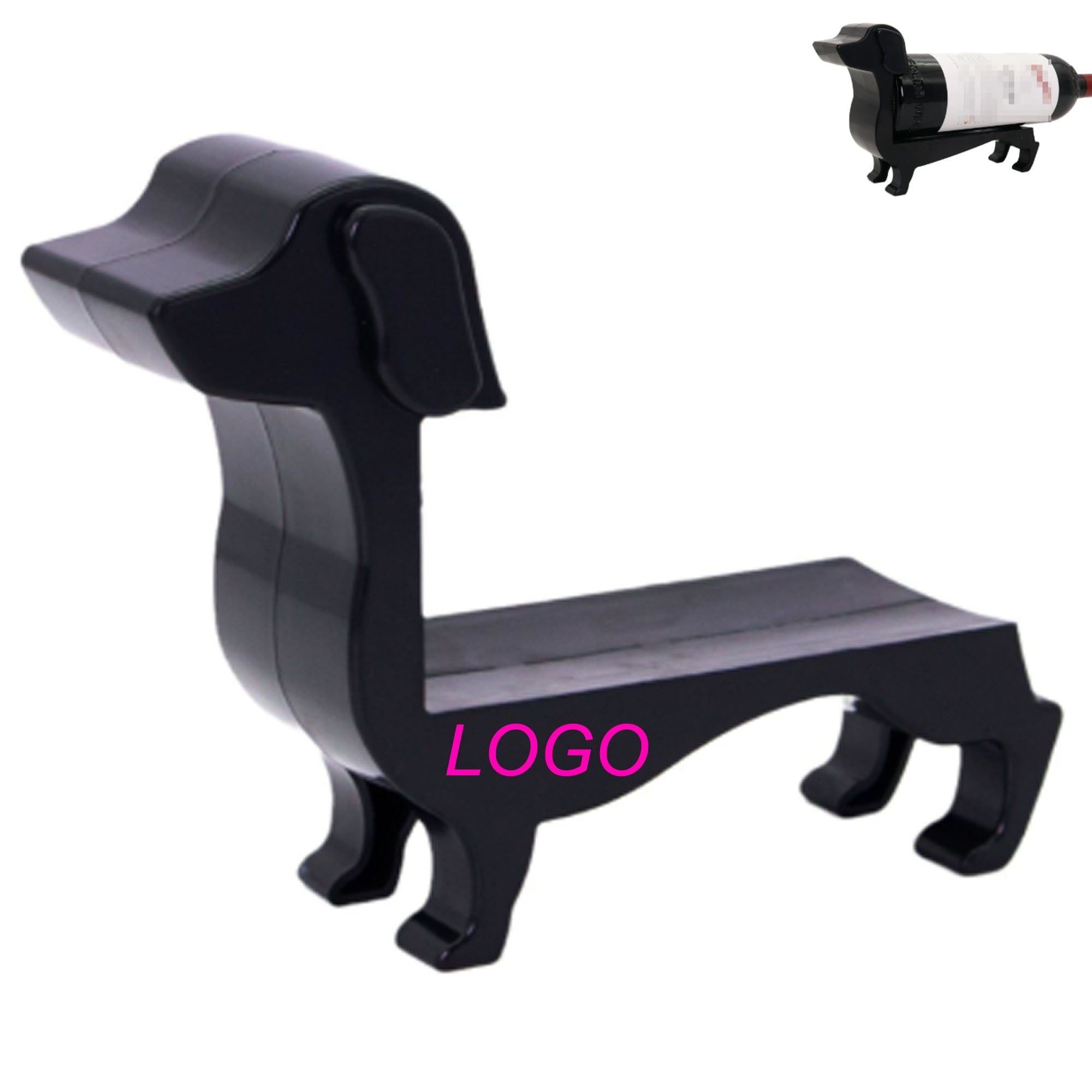 Plastic Cute Dachshund Wine Bottle Holder Wine Rock