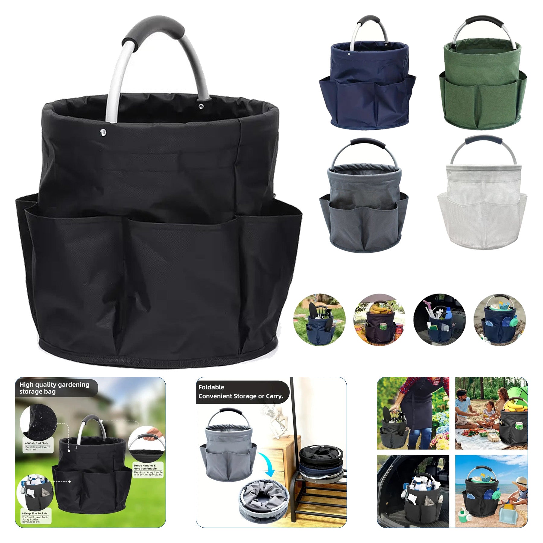 Foldable Garden Tool Storage Basket