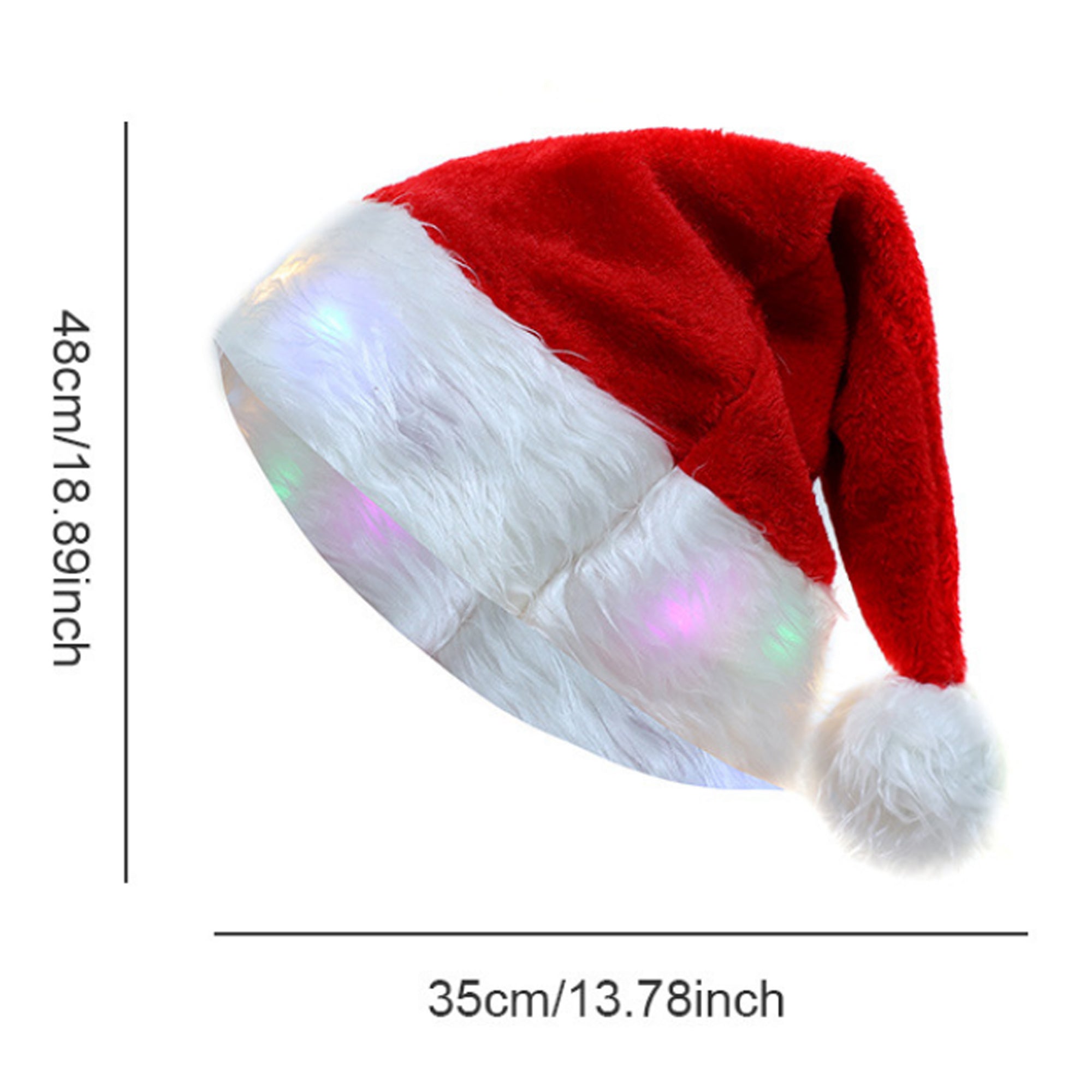 Plush Christmas Hat With Lights