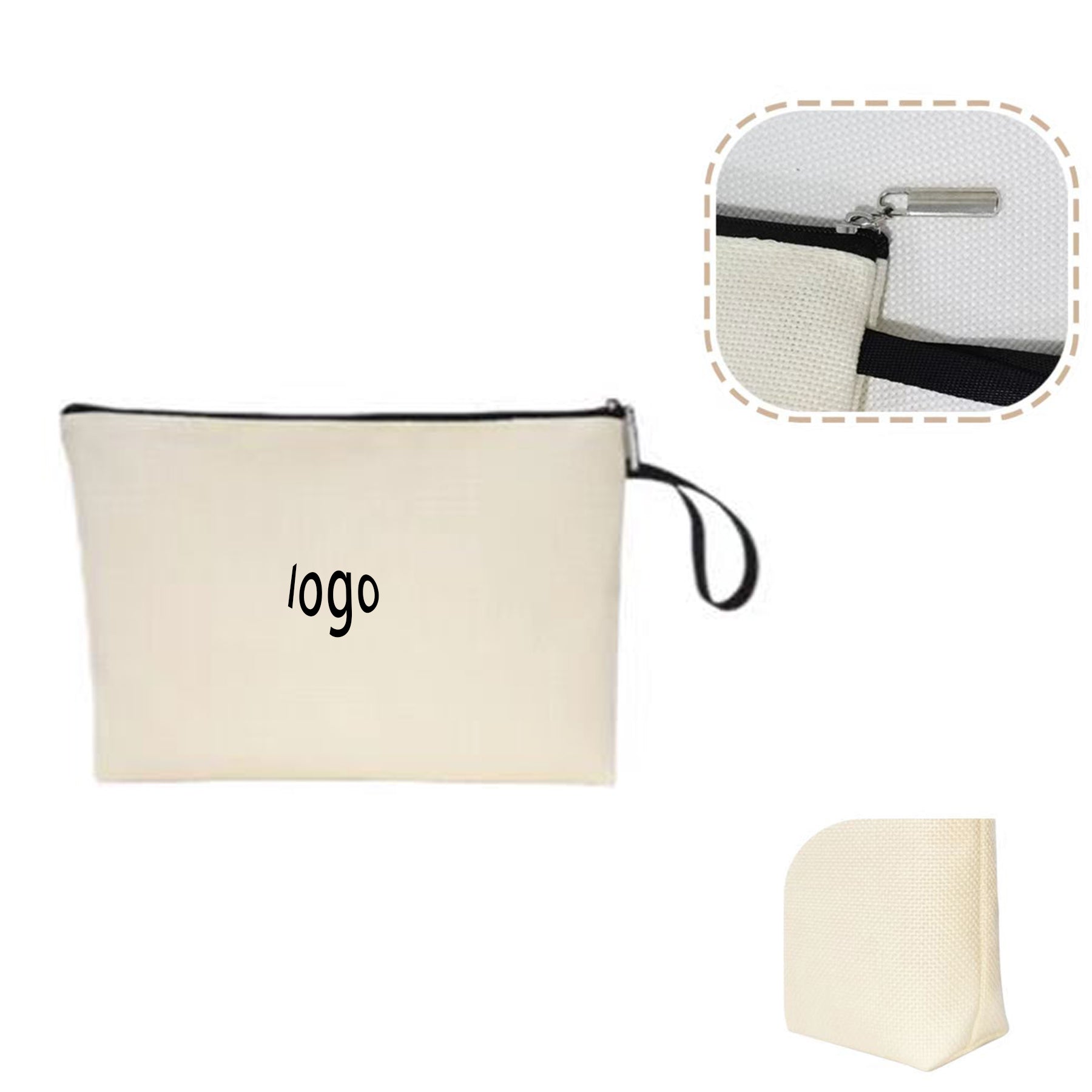 Handheld Cotton Zipper Bag – Makeup & Travel Organizer