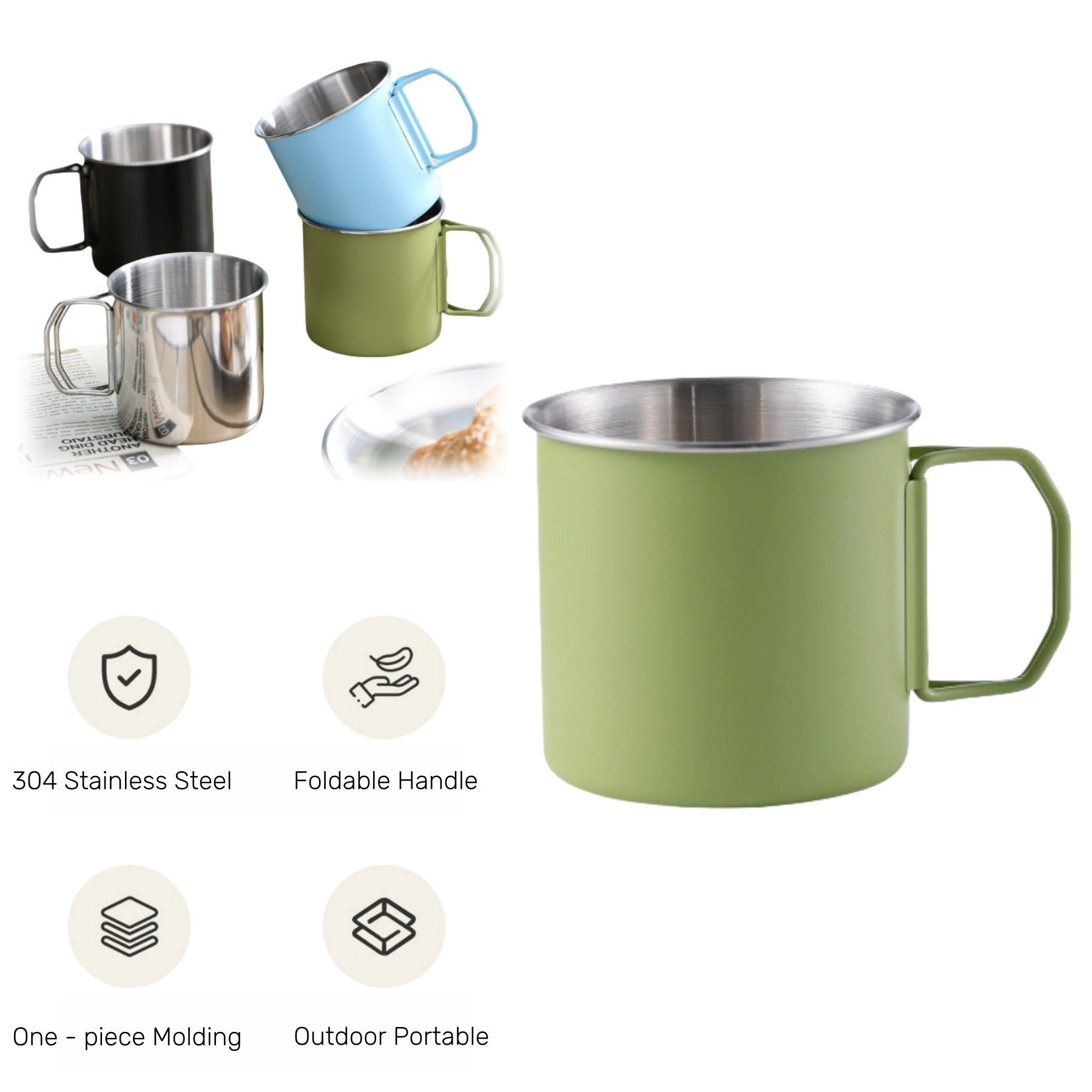 304 Stainless Steel Foldable Cup