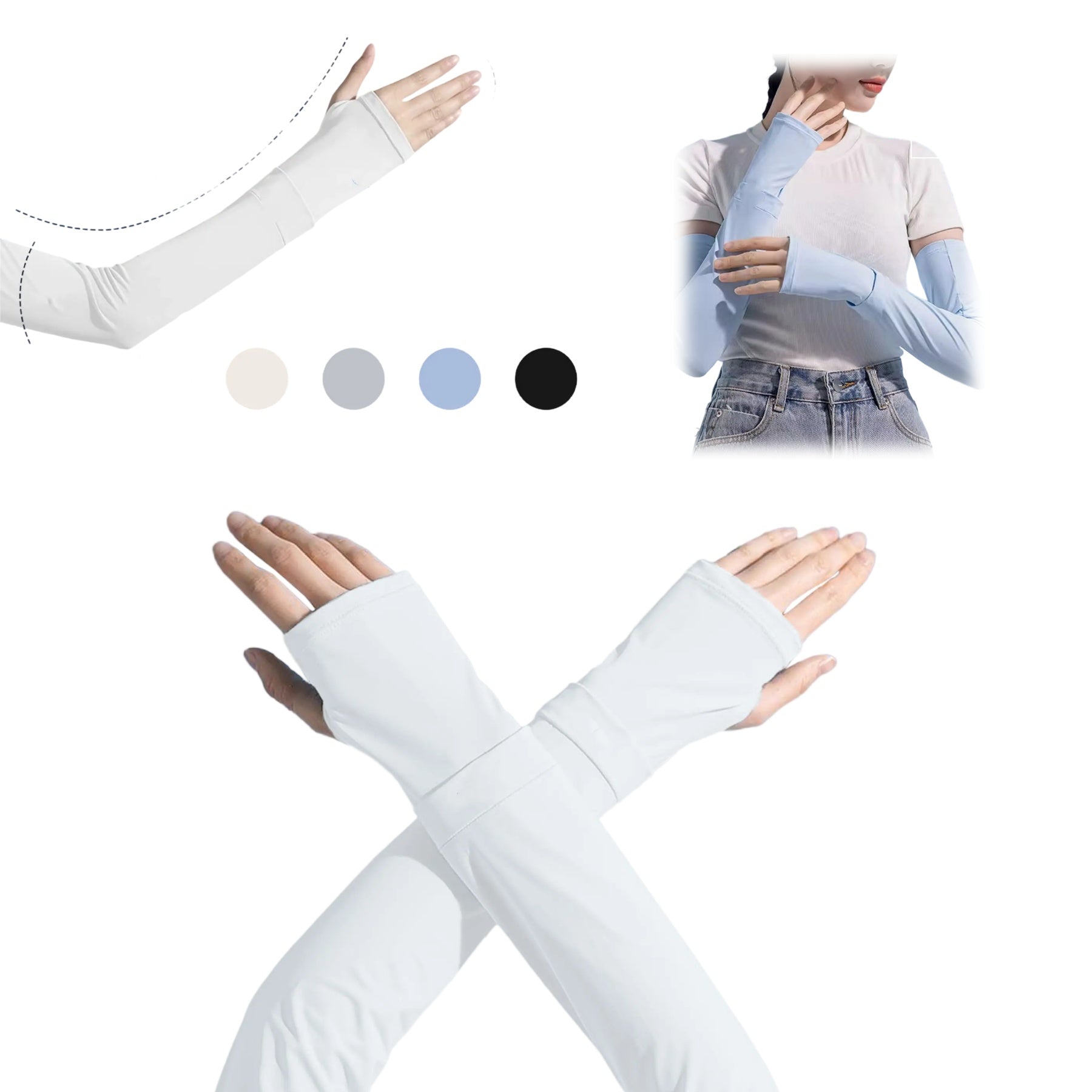 Ice Silk Sun Protection Arm Sleeves