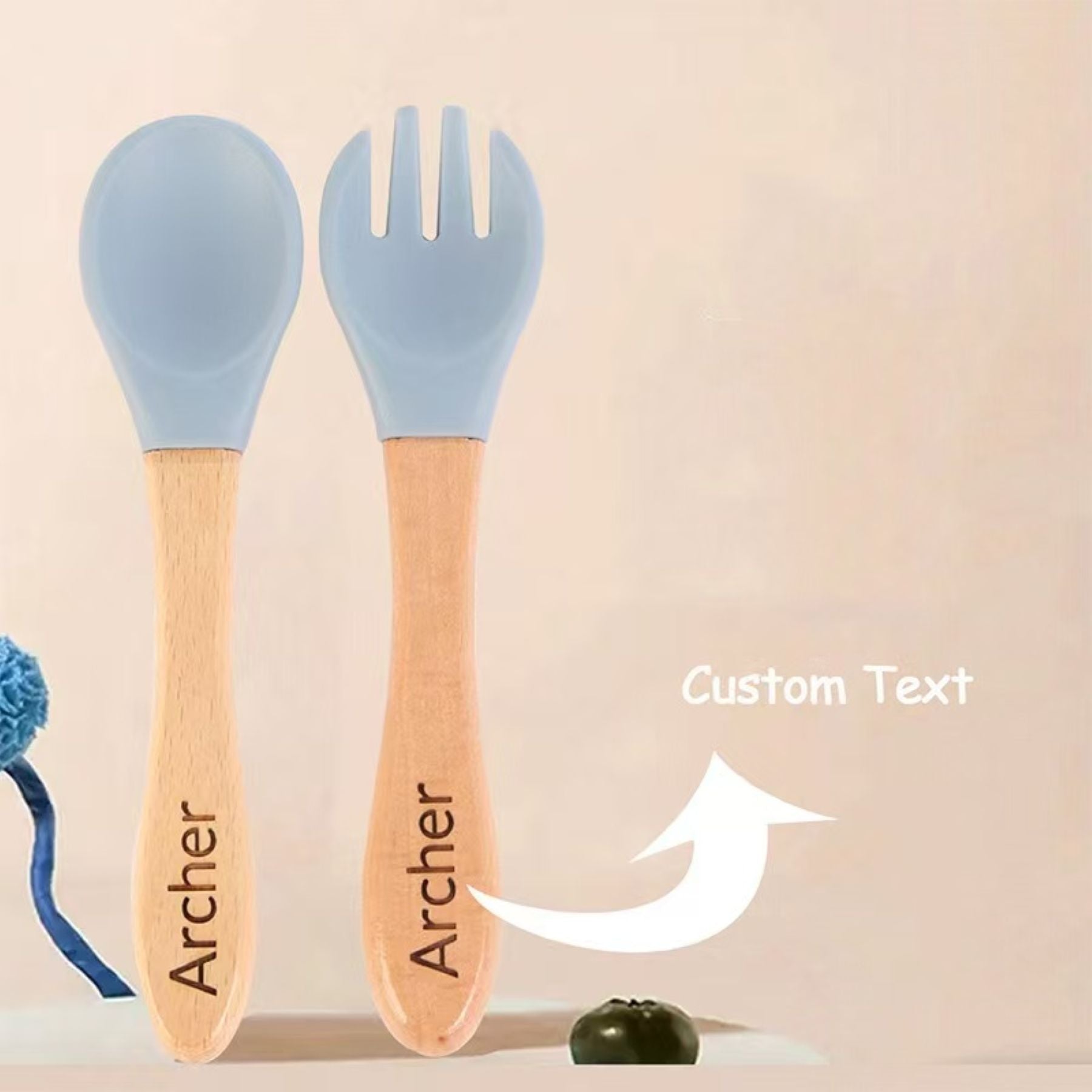 Children's Silicone Wooden Spoon
