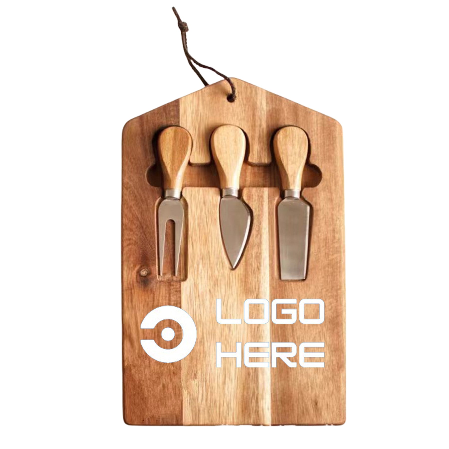 Wooden Cheese Board With Knives