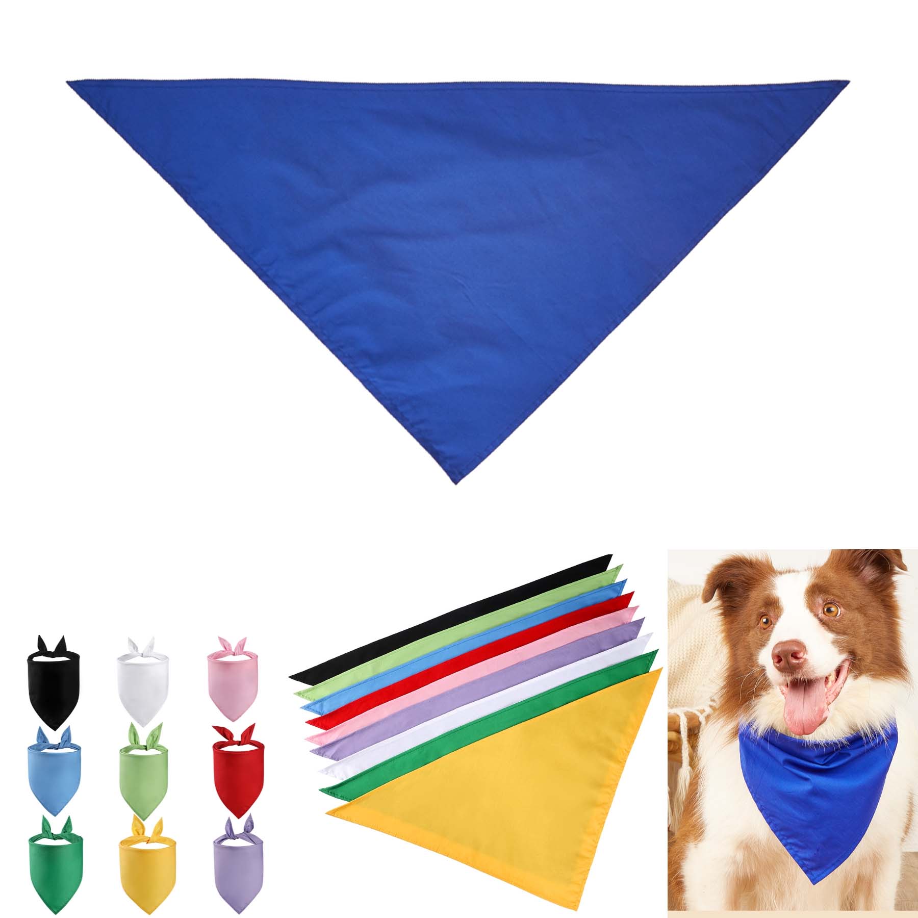 Cotton Solid Color Pet Triangle Scarf