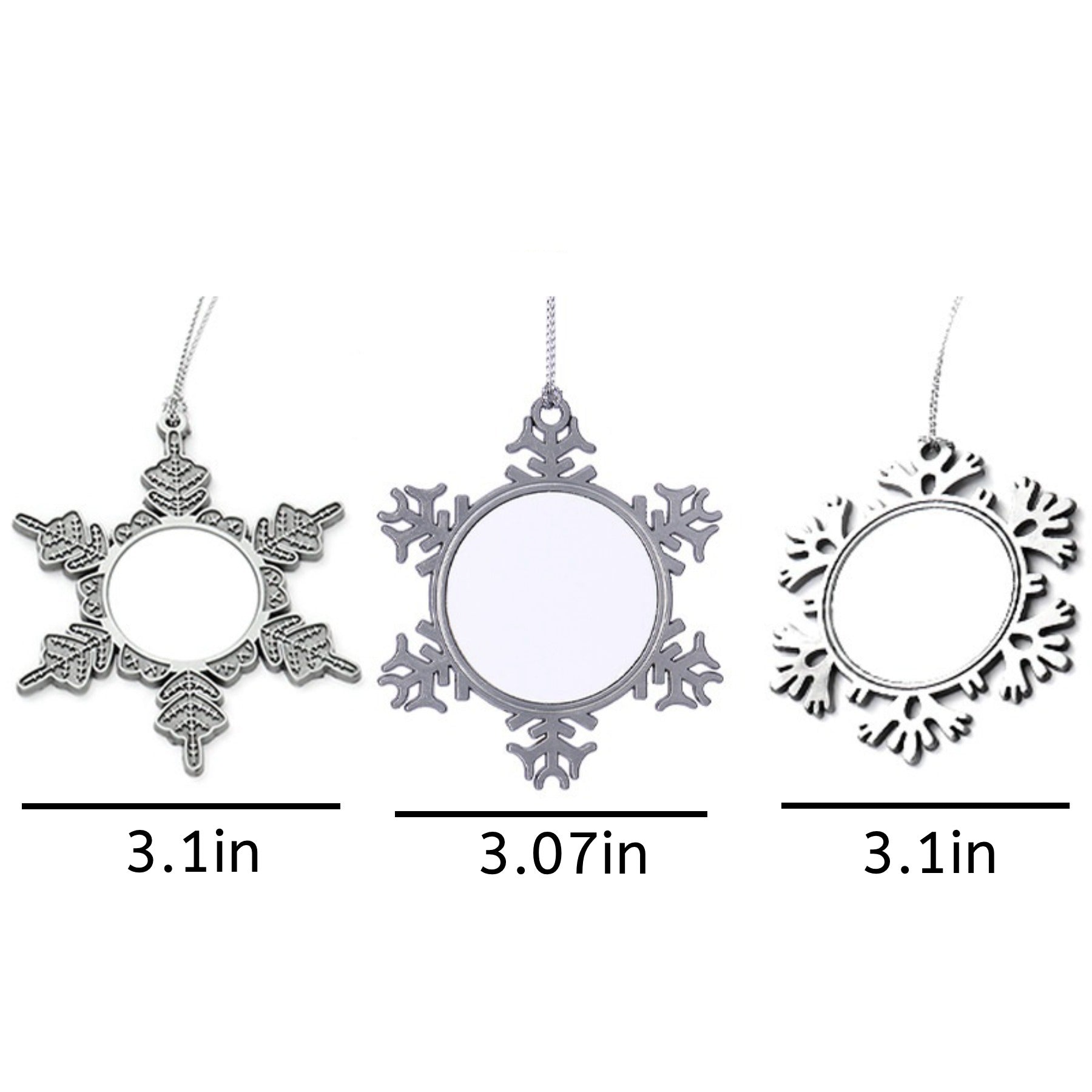 Christmas Tree Snowflake Frame Ornaments