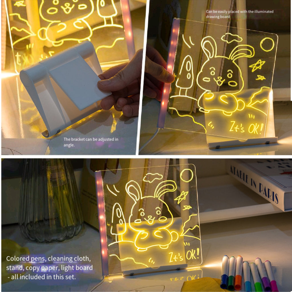 Kids Light Up 2 - Sided Acrylic Drawing Table Gift