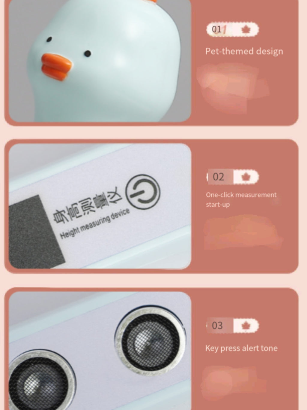 Rechargeable Ultrasonic Height Measure With HD Display