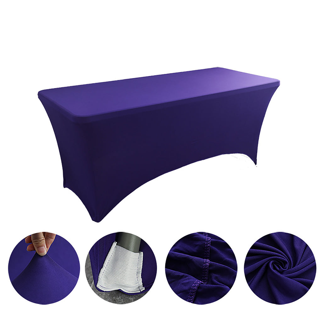 Custom Logo 6Ft Spandex Stretch Tablecloth Table Cover