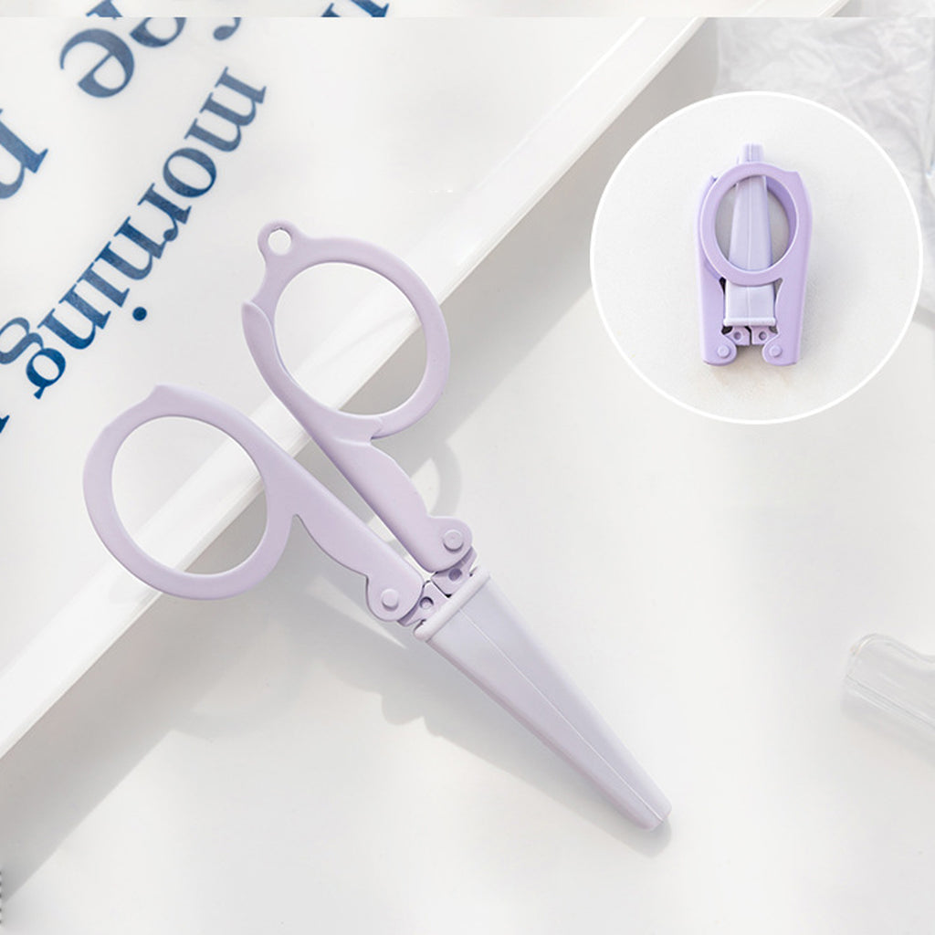 Mini Folding Stainless Steel Scissors With Keyring Hole