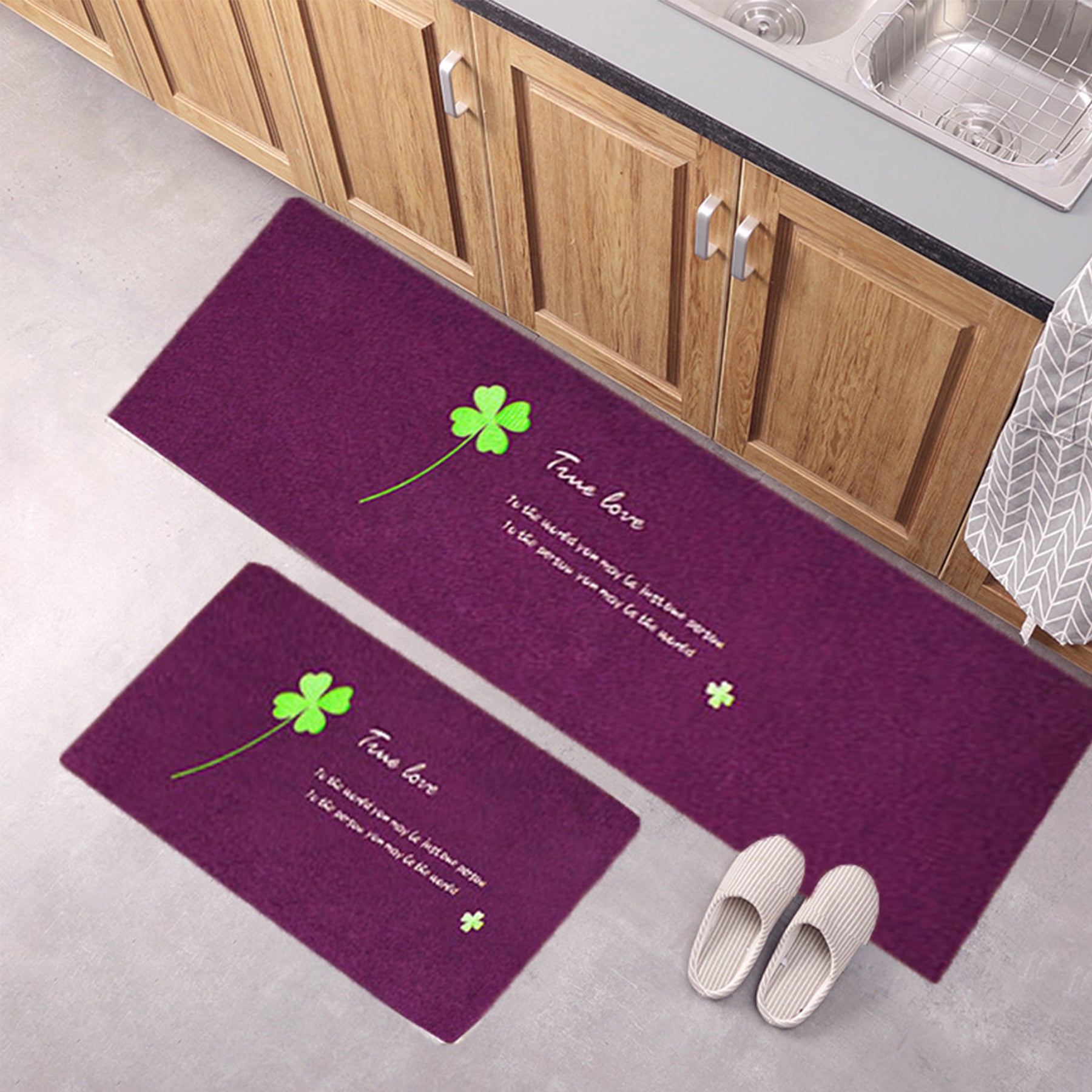Kitchen Bathroom Floor Mat Set