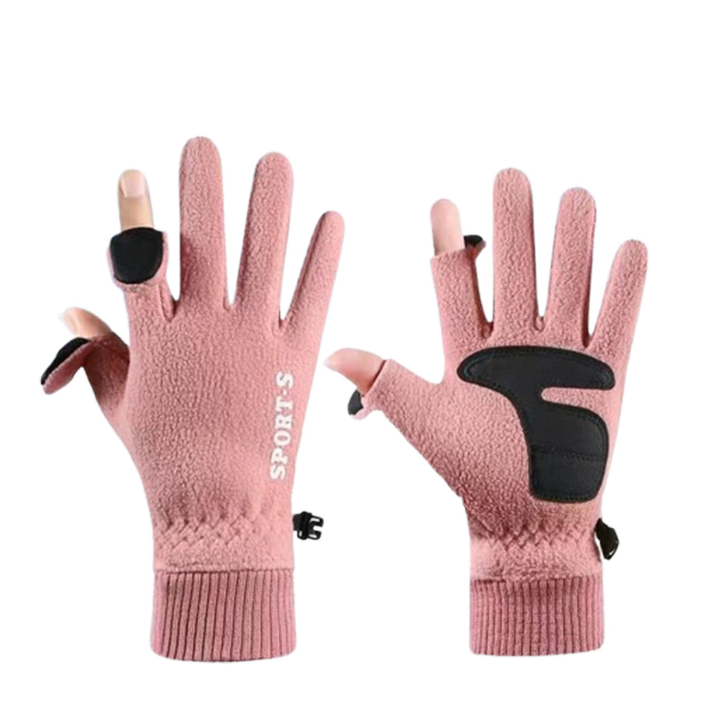 Polar Fleece Touch Screen Flip Sports Gloves
