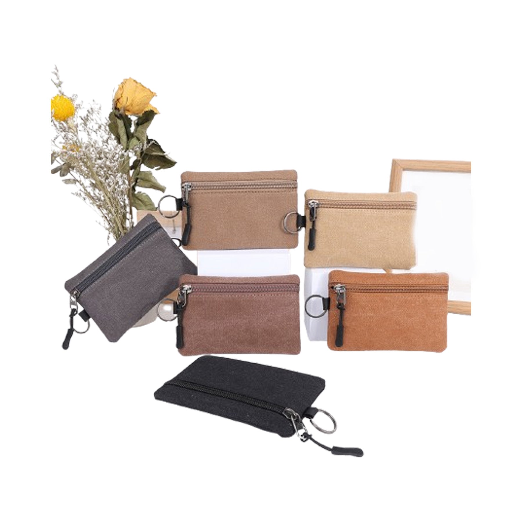 Small Canvas Wallet With Iron Ring