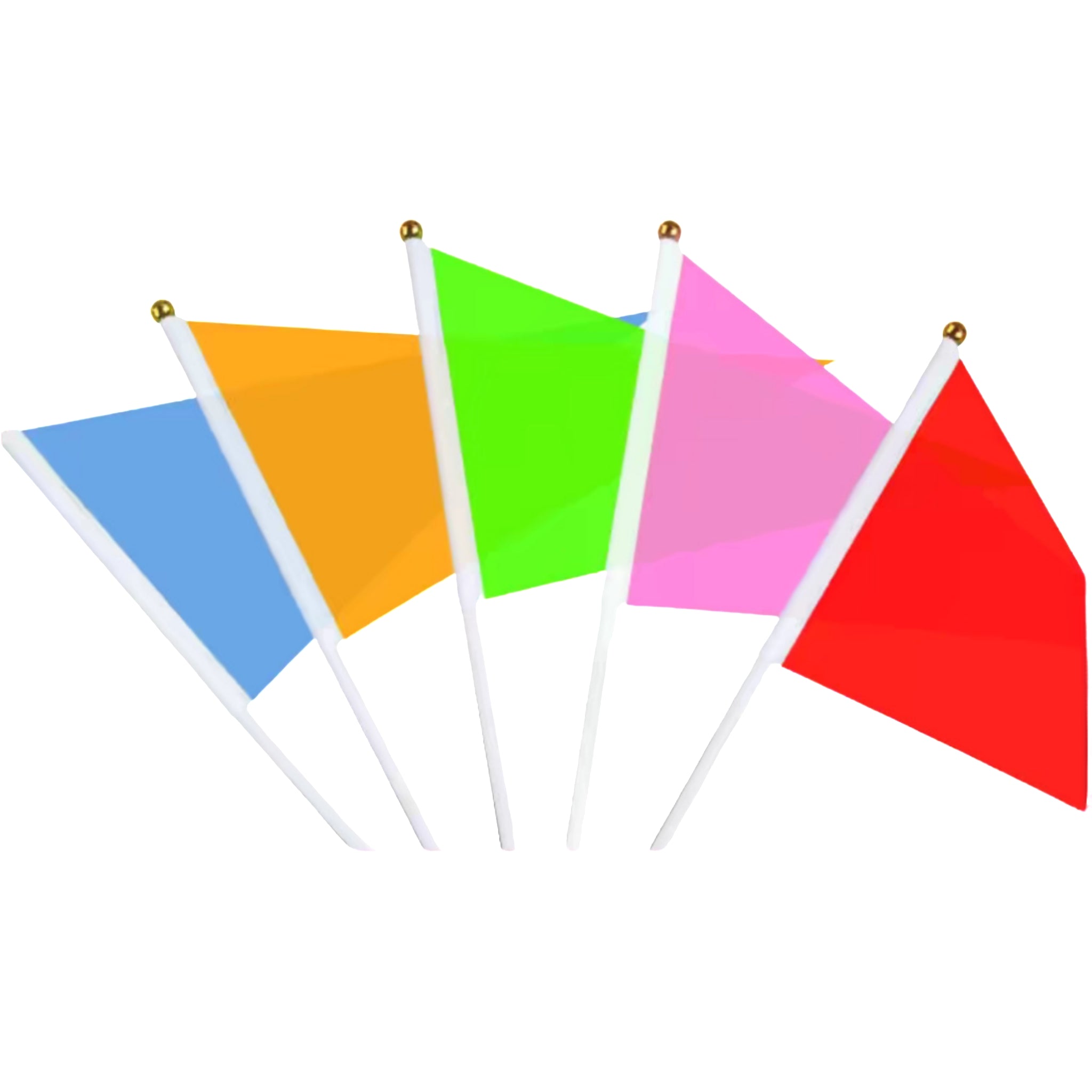 Mini Hand Flags Kids School Cheer Colorful Triangle