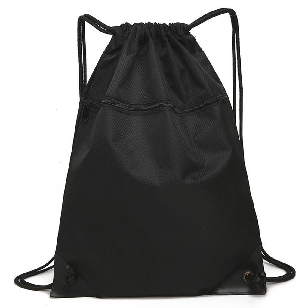 Drawstring Backpack with Front Zipper Pocket