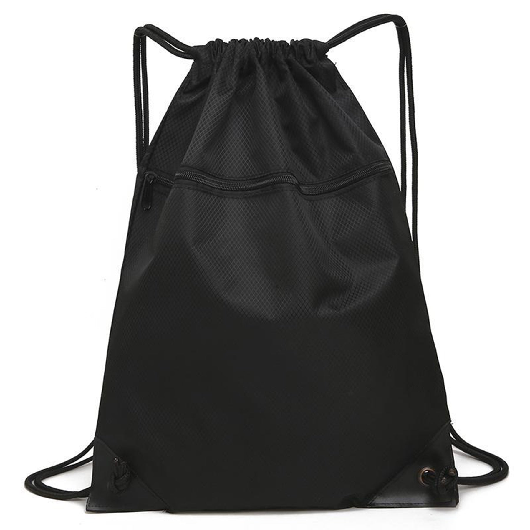 Drawstring Backpack with Front Zipper Pocket