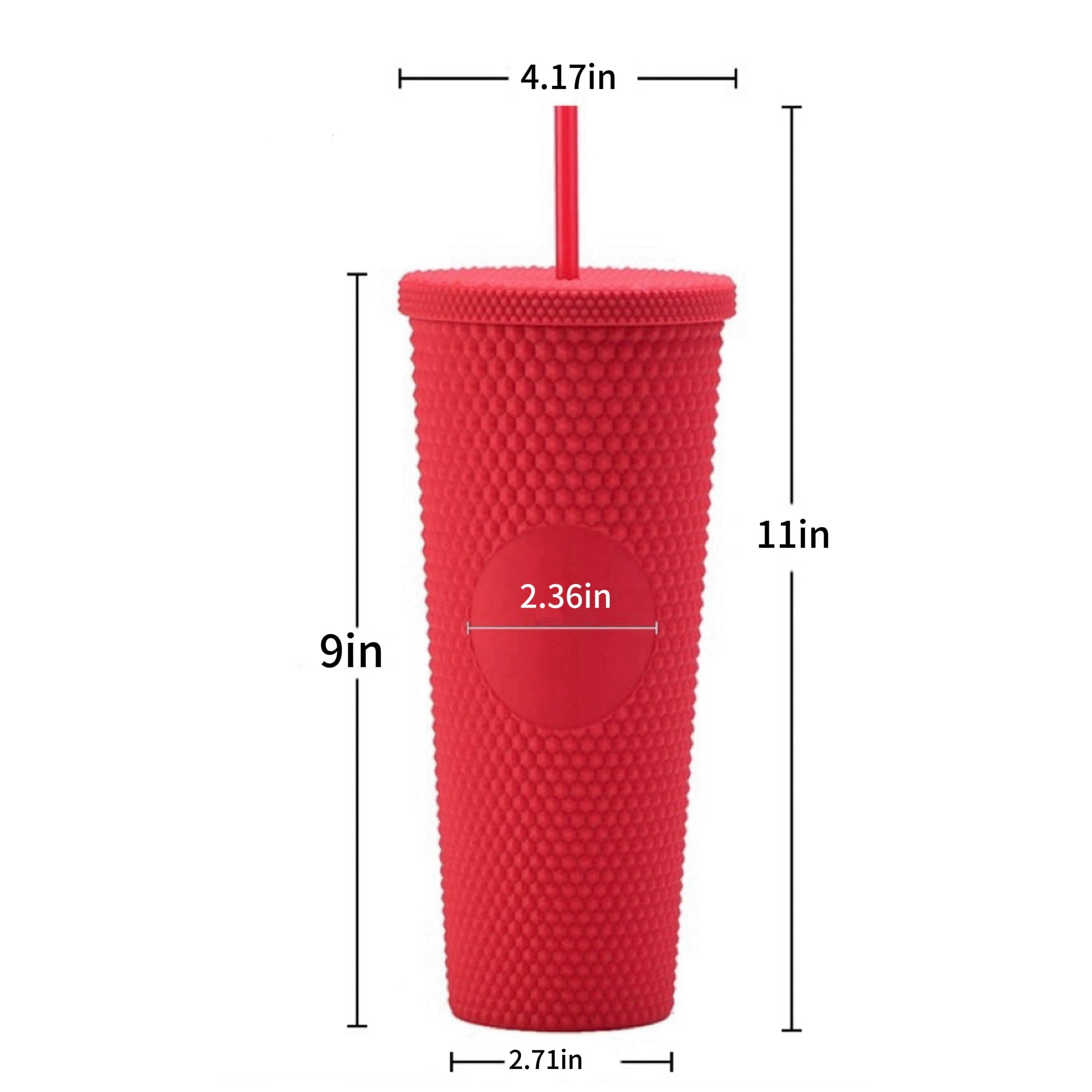 24 Oz Double-Layer Plastic Straw Cup
