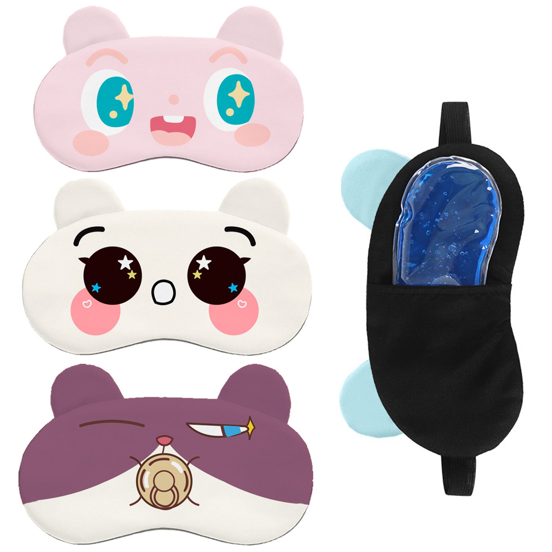 Cute Soft Cartoon Eye Mask With Ice Pack