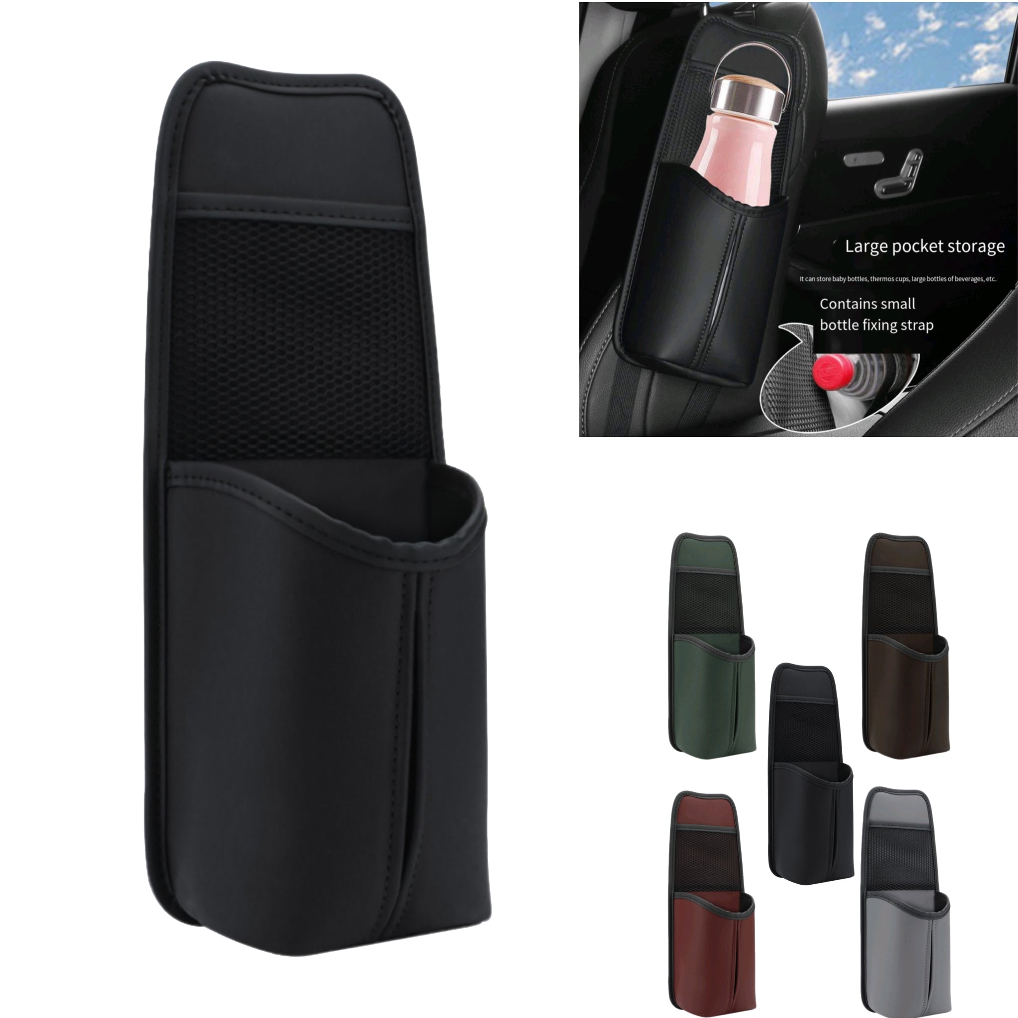 Genuine Leather Organizer Car Seat Side Backseat