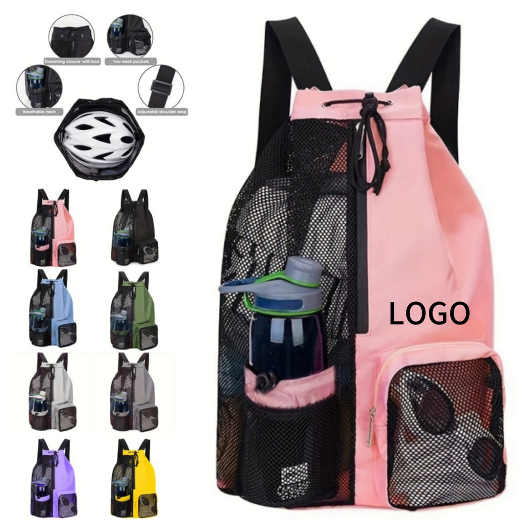 Mesh drawstring backpack