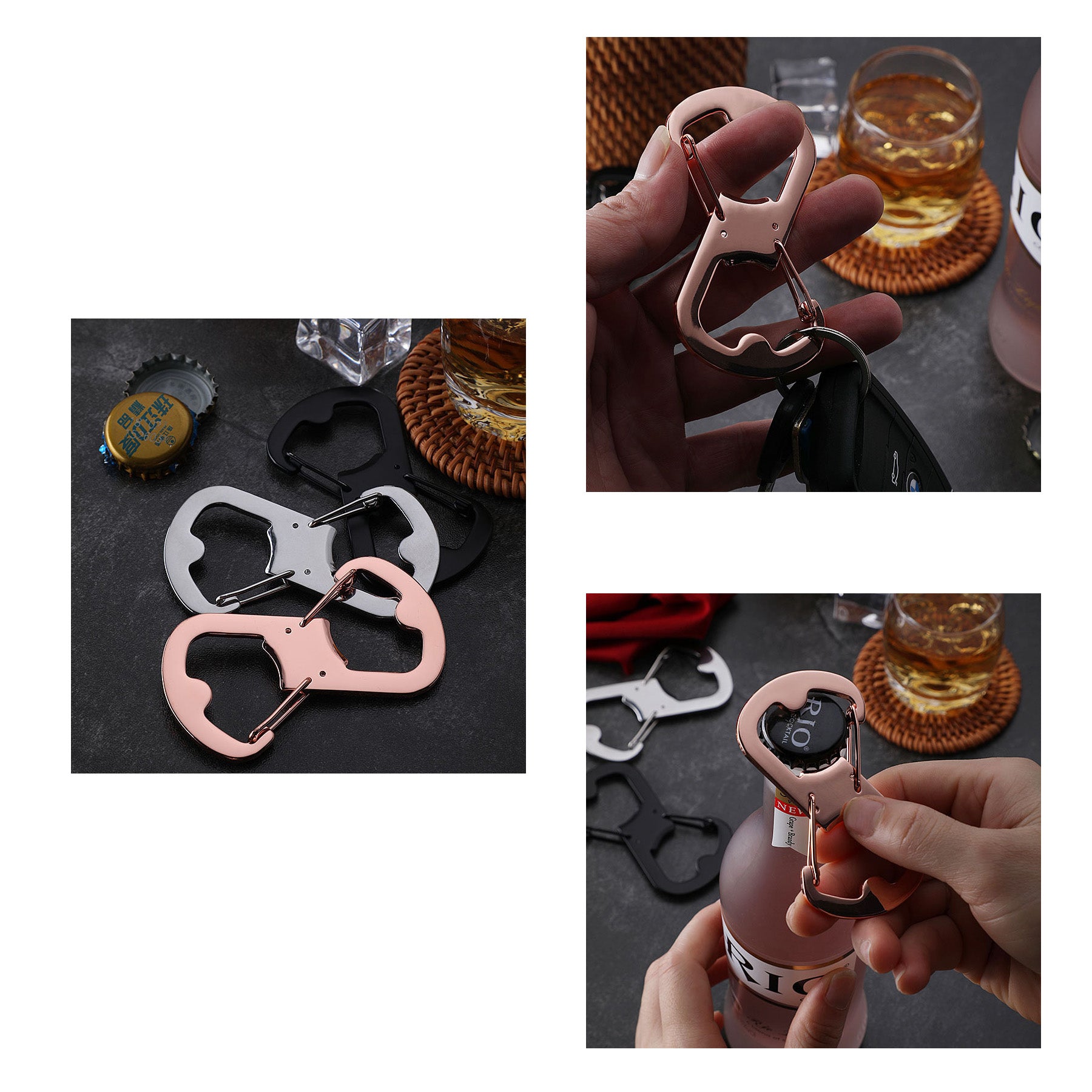 Stainless Steel Figure-8 Bottle Opener Carabiner