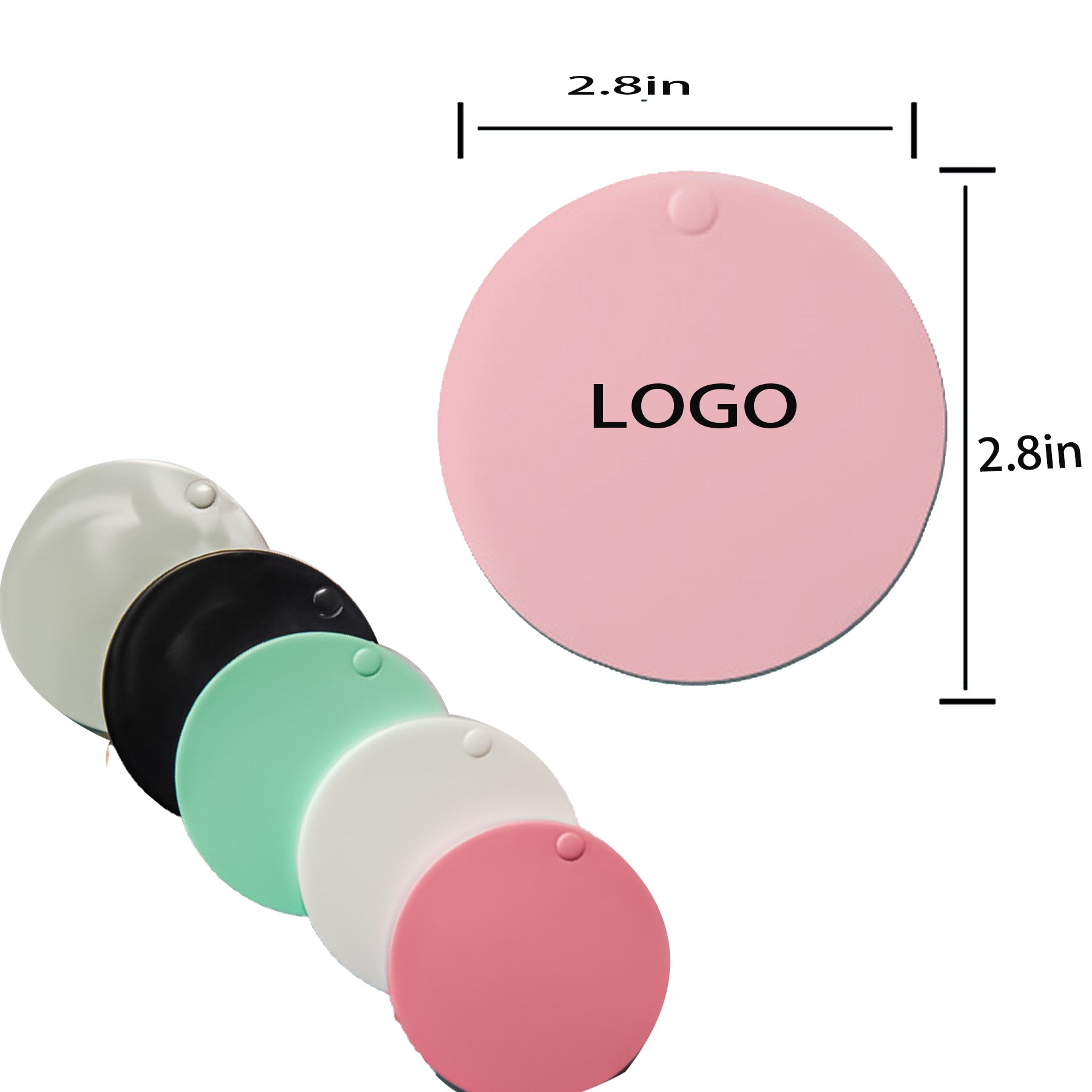 Sliding Folding Plastic Small Round Mirror