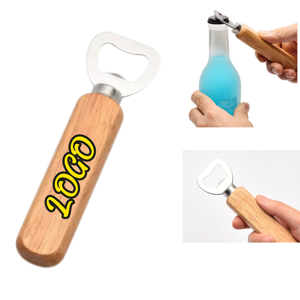 Rubber Wood Handle Beer Bottle Opener