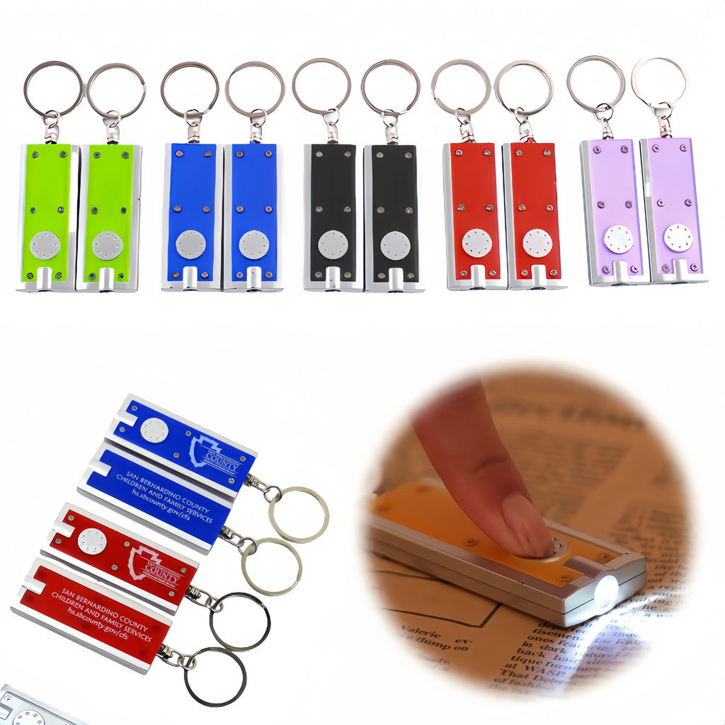 Slim Rectangular Flashlight Key Chain