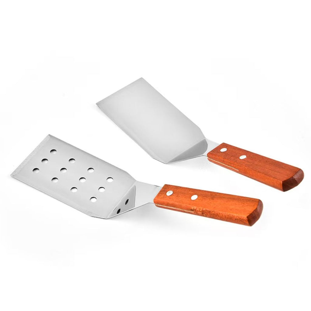 Wood-Handled Stainless Steel Cooking Spatula