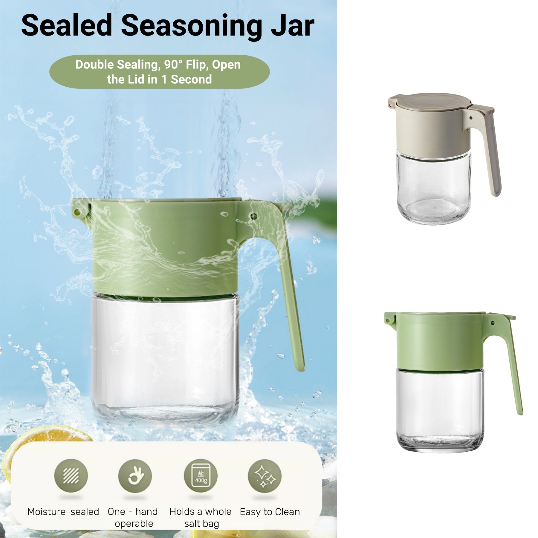 Glass Moisture - proof Seasoning Jars