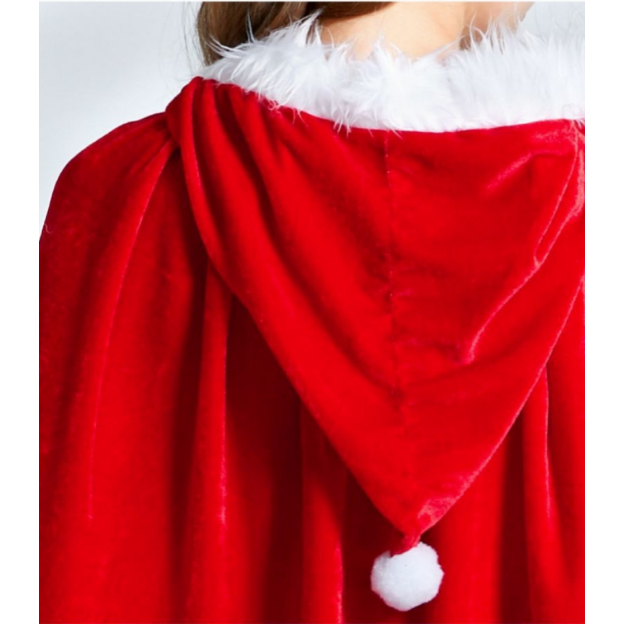 Christmas Cape Velvet Hooded Costume Adult Kids Plush