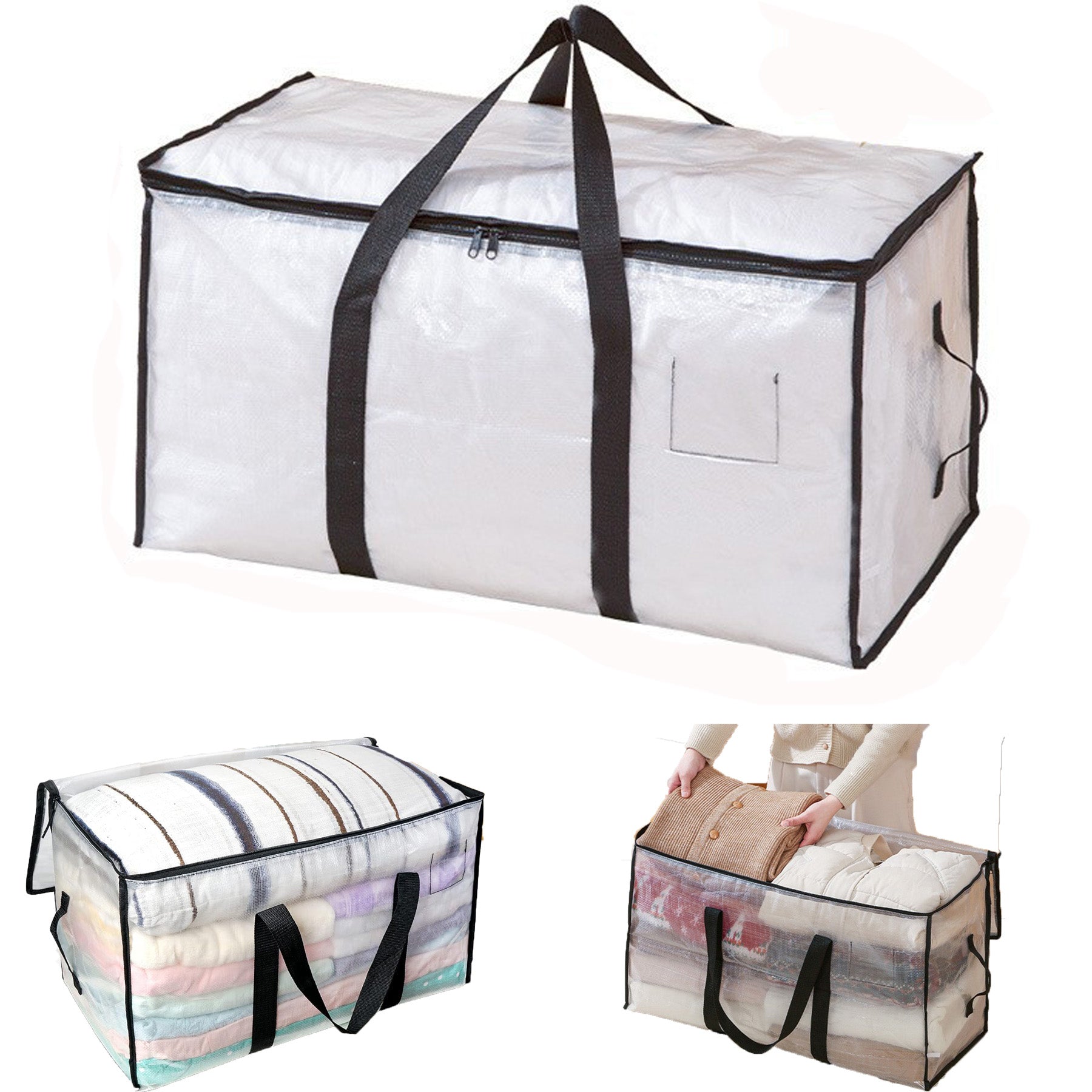 Heavy Duty Moving Storage Tote Reinforced Handles