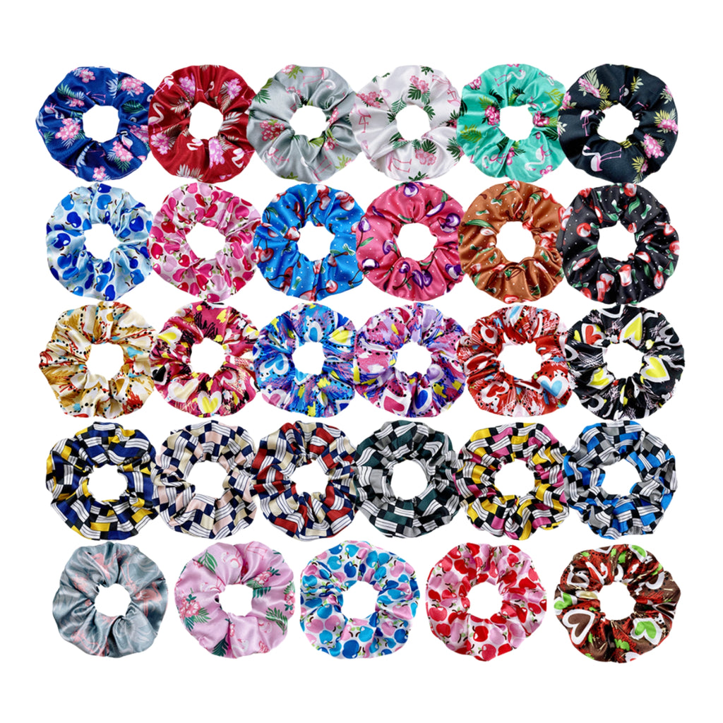 4.33 Inches Silk Satin Printed Scrunchie