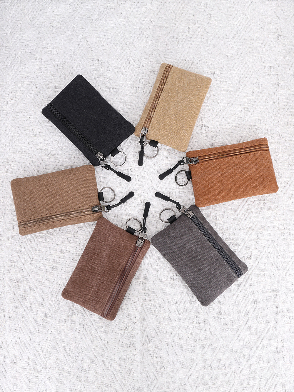 Canvas Coin Purse With Zipper