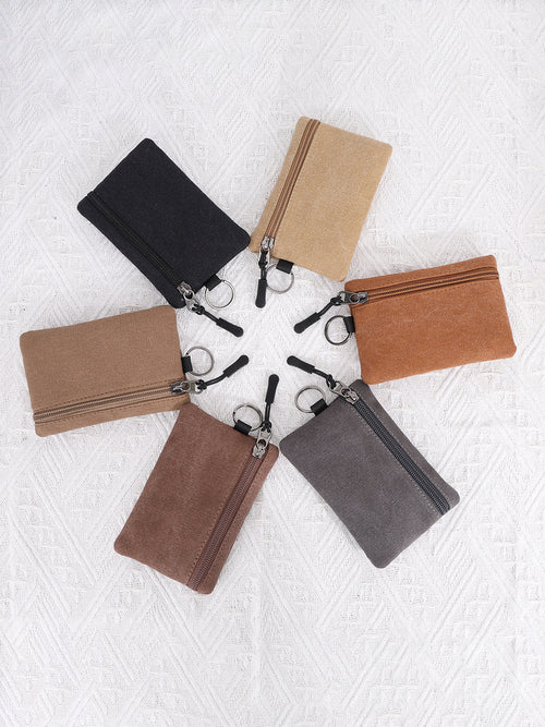 Canvas Coin Purse With Zipper