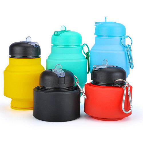 17oz Portable Outdoor Silicone Telescopic Water Bottle