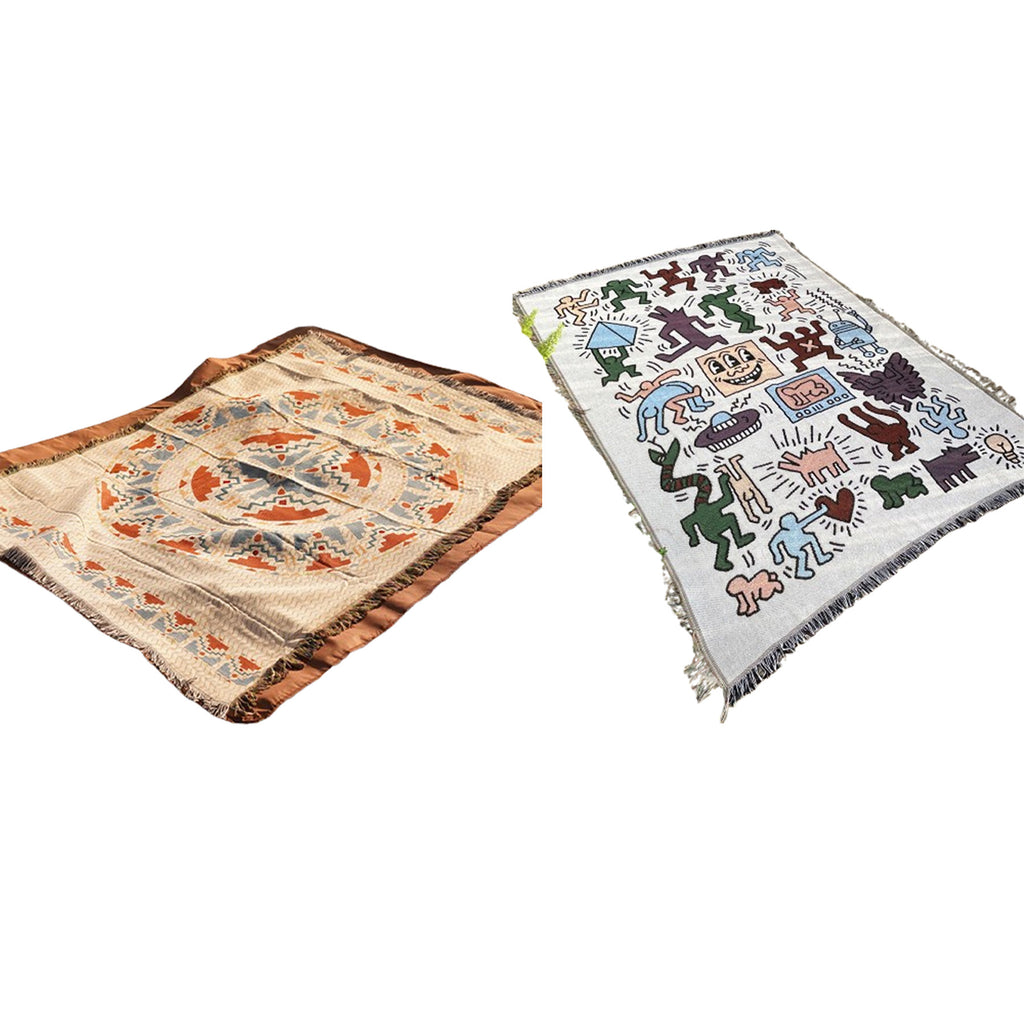 PE Cotton Painted Camping Blanket
