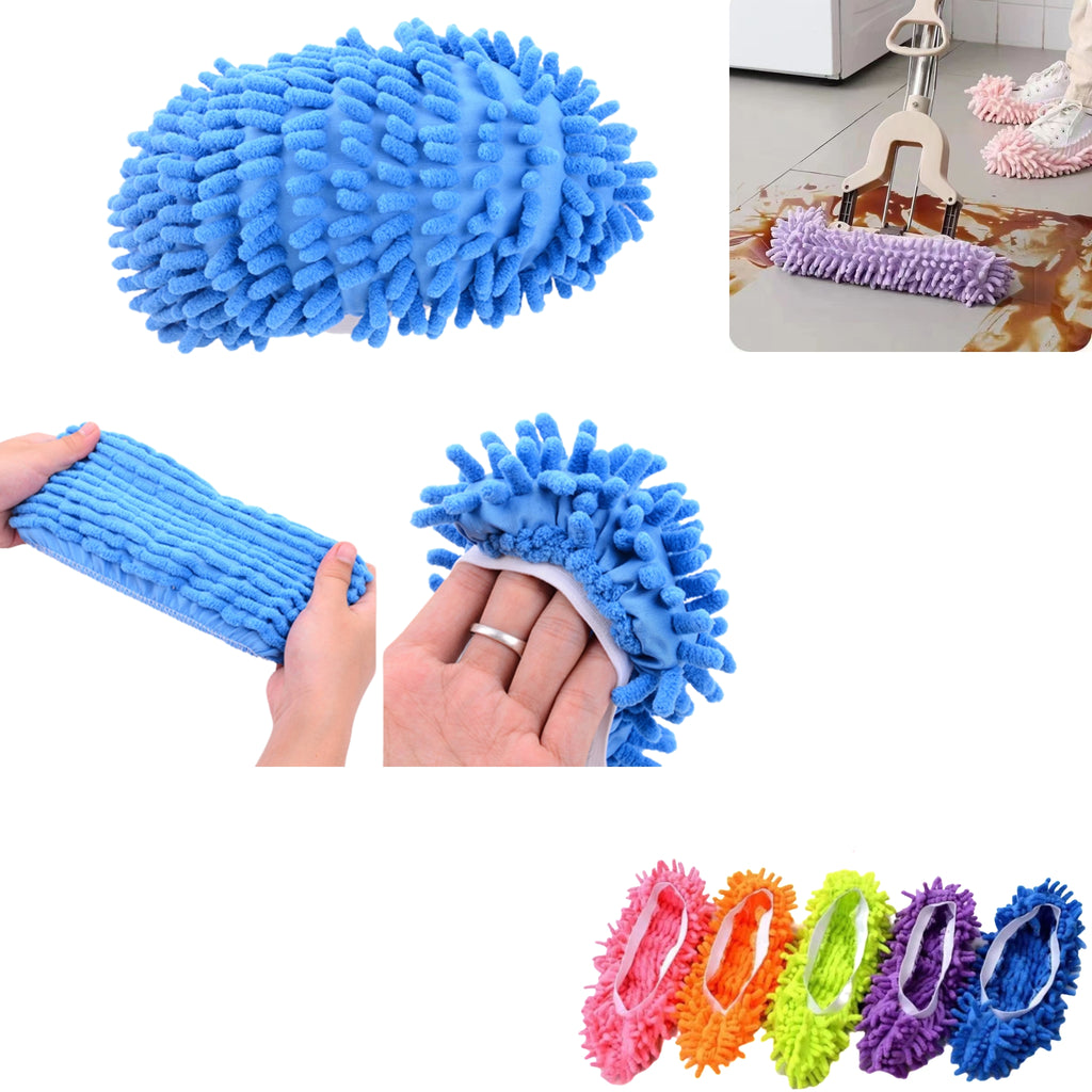 Machine Washable Chenille Mop Slippers House Cleaning