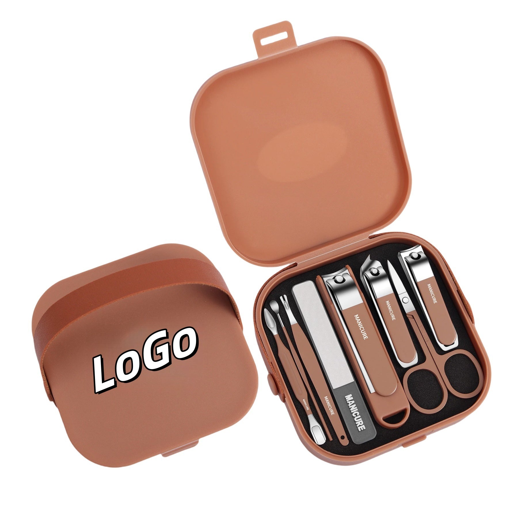 8-piece Nail Clipper Set In A Box With A Handle