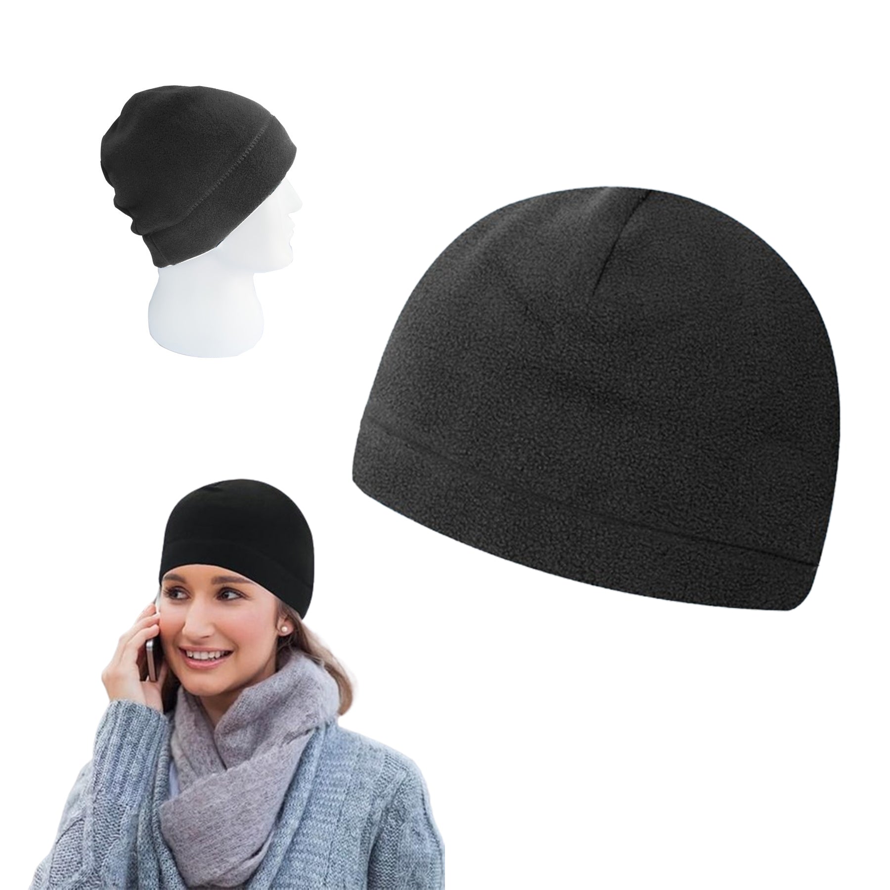 Stretch Cashmere Skull Cap