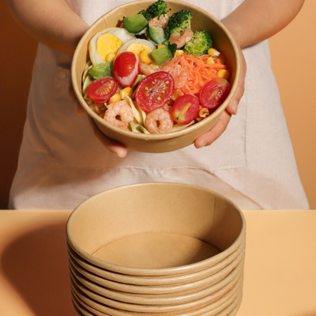 Disposable 34 OZ Kraft Paper Bowl