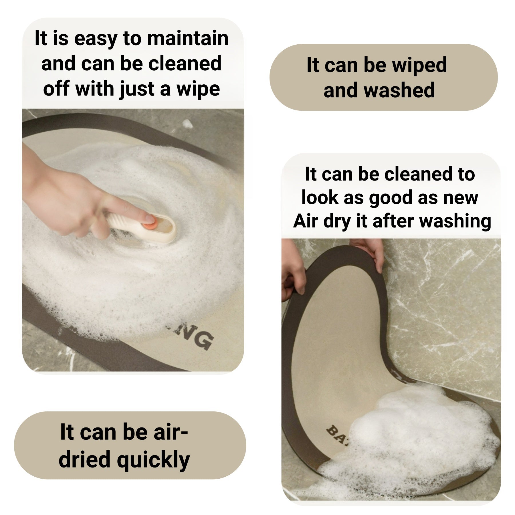 Quick - drying Diatom Mud Mat For Bathroom