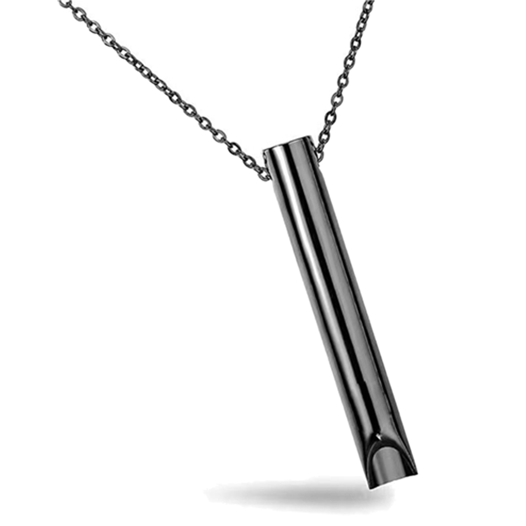 Stainless Steel Breathing Anti Anxiety Whistle Necklace