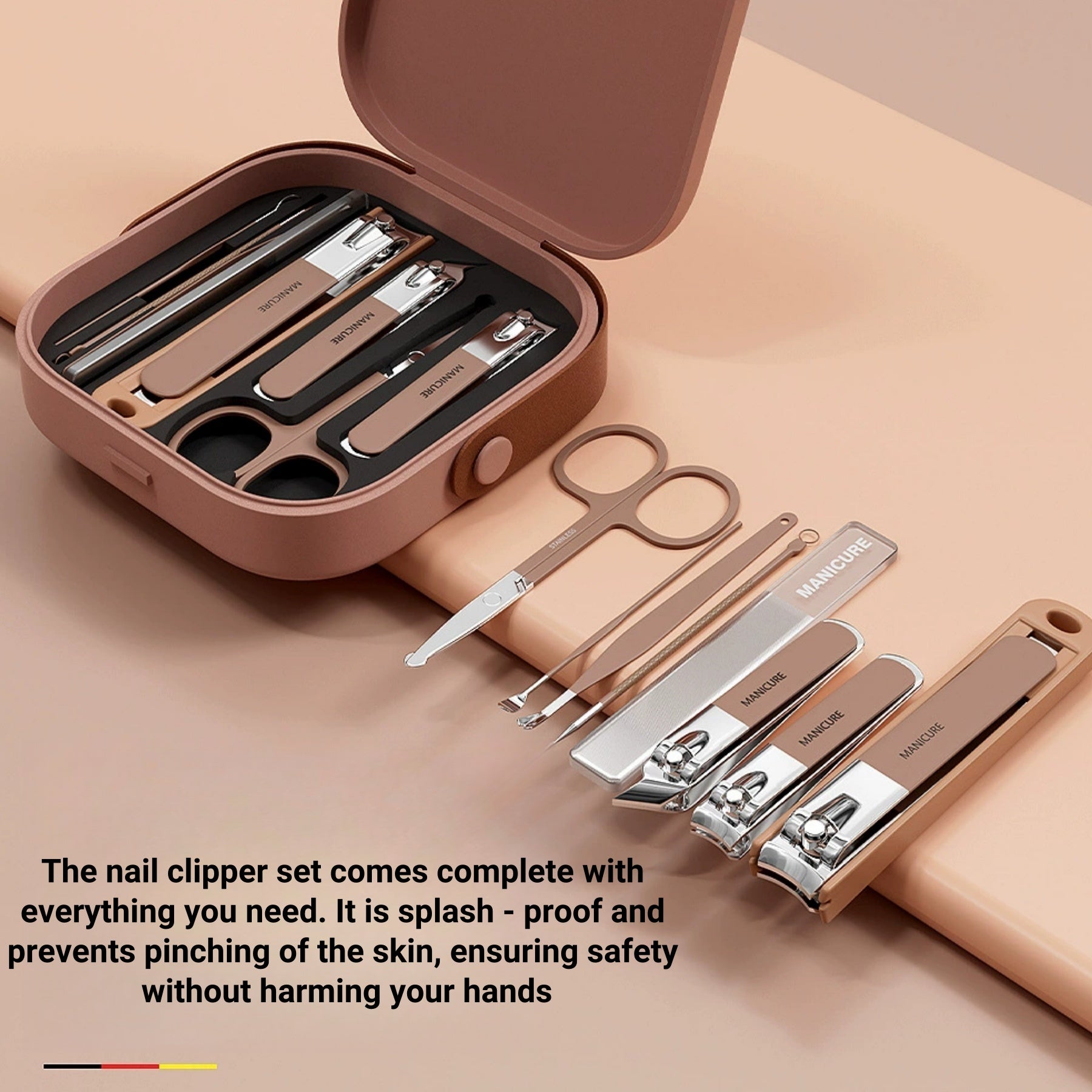 8-piece Nail Clipper Set In A Box With A Handle