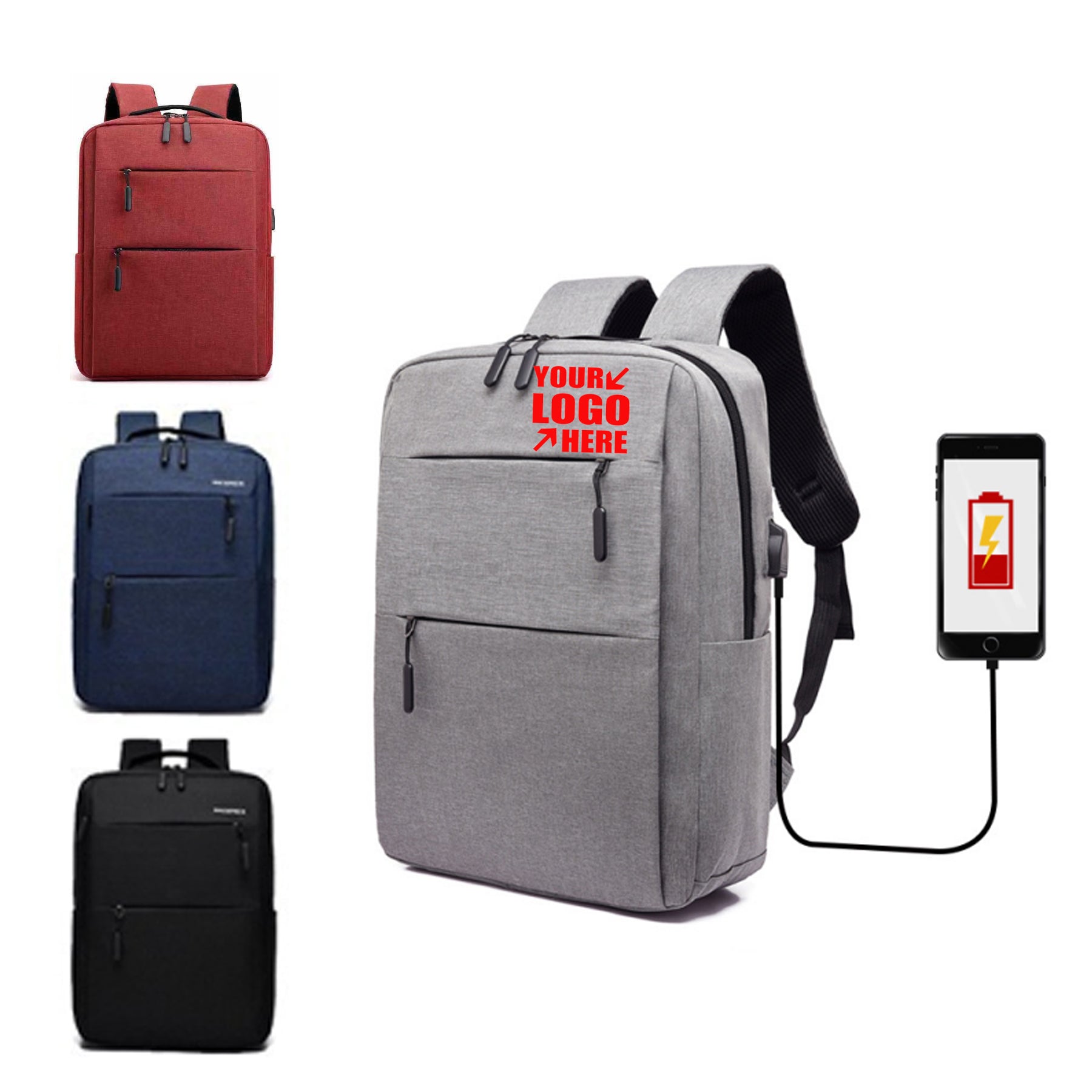 Customizable Laptop Backpack Luggage With USB Port