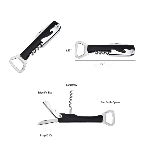 4-in-1 Wine Opener – Corkscrew, Cutter & Bottle Opener